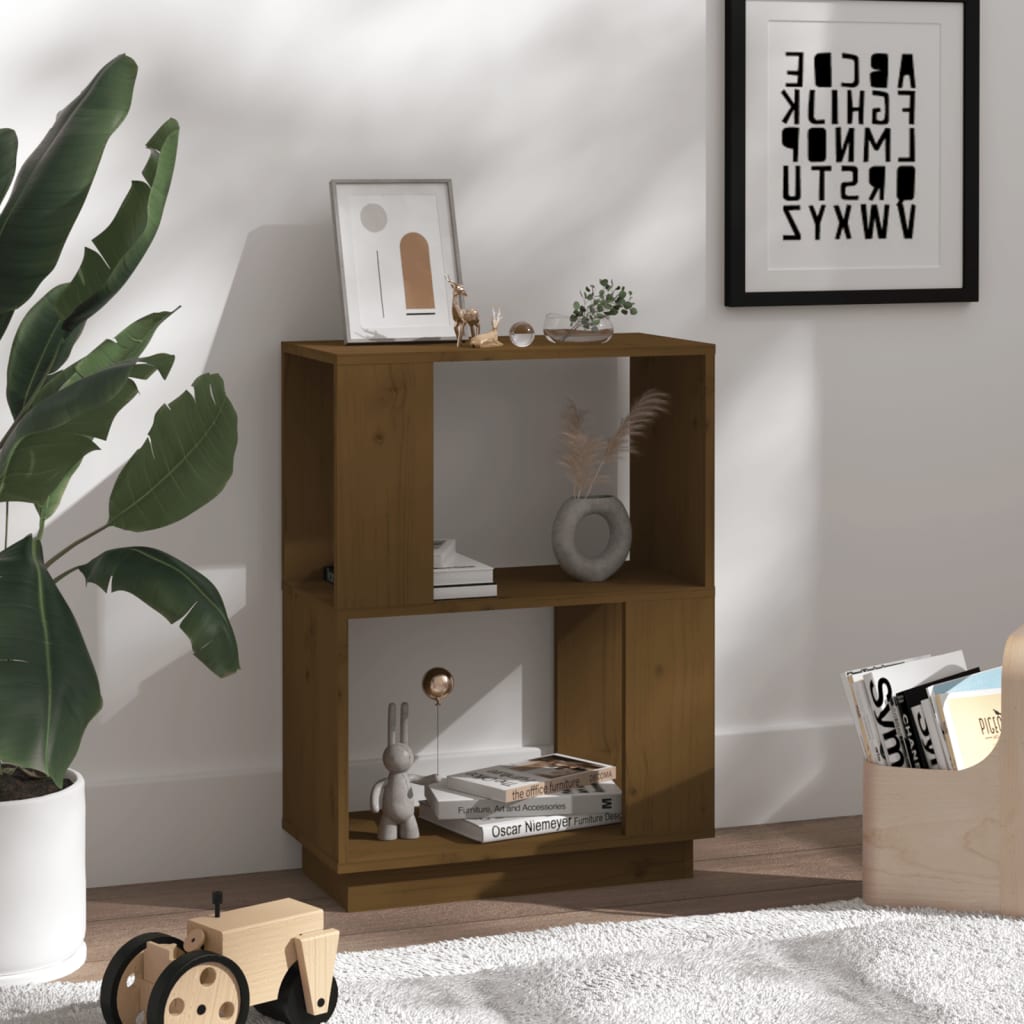 Kirjahylly/tilanjakaja hunajanruskea 51x25x70 cm täysi mänty - Sisustajankoti.fi