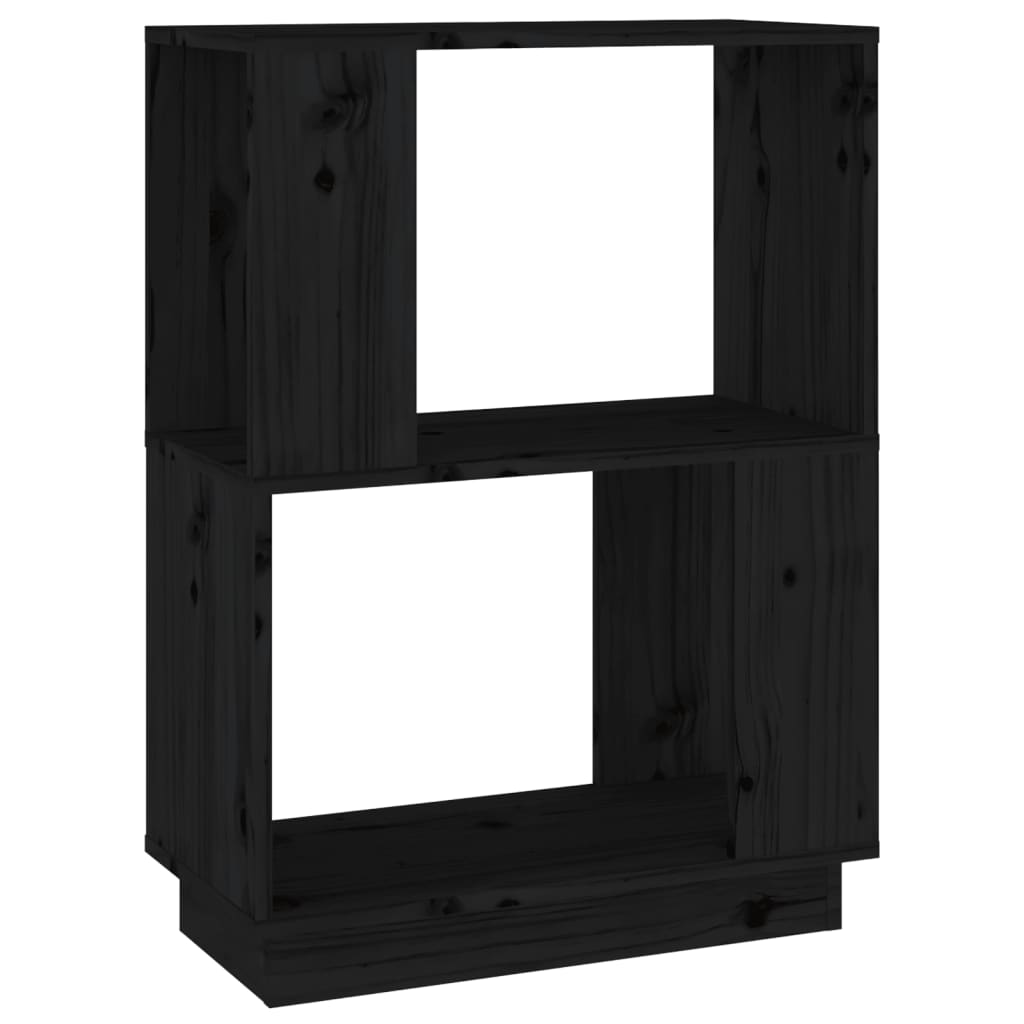 Kirjahylly/tilanjakaja musta 51x25x70 cm täysi mänty - Sisustajankoti.fi