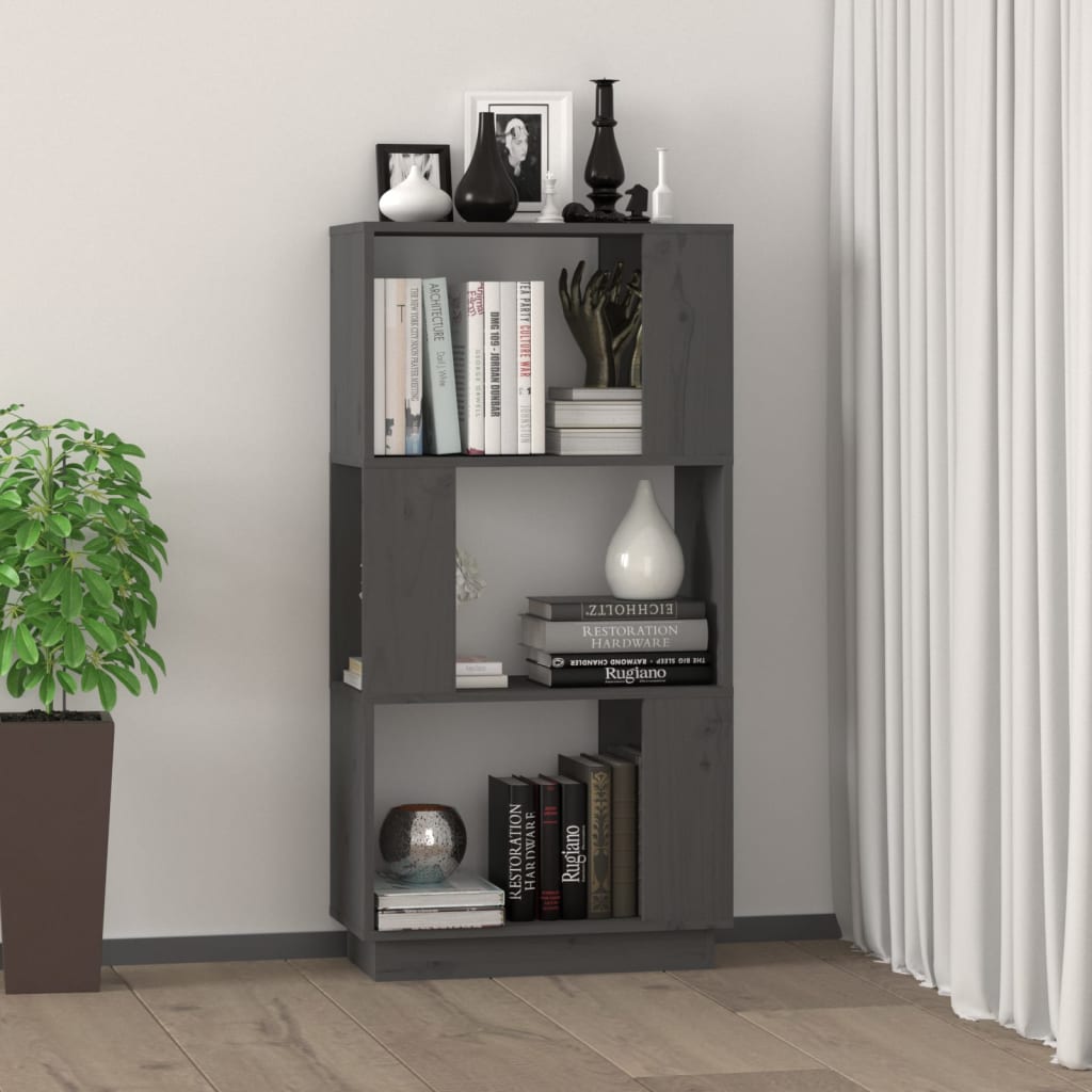 Kirjahylly/tilanjakaja harmaa 51x25x101 cm täysi mänty - Sisustajankoti.fi