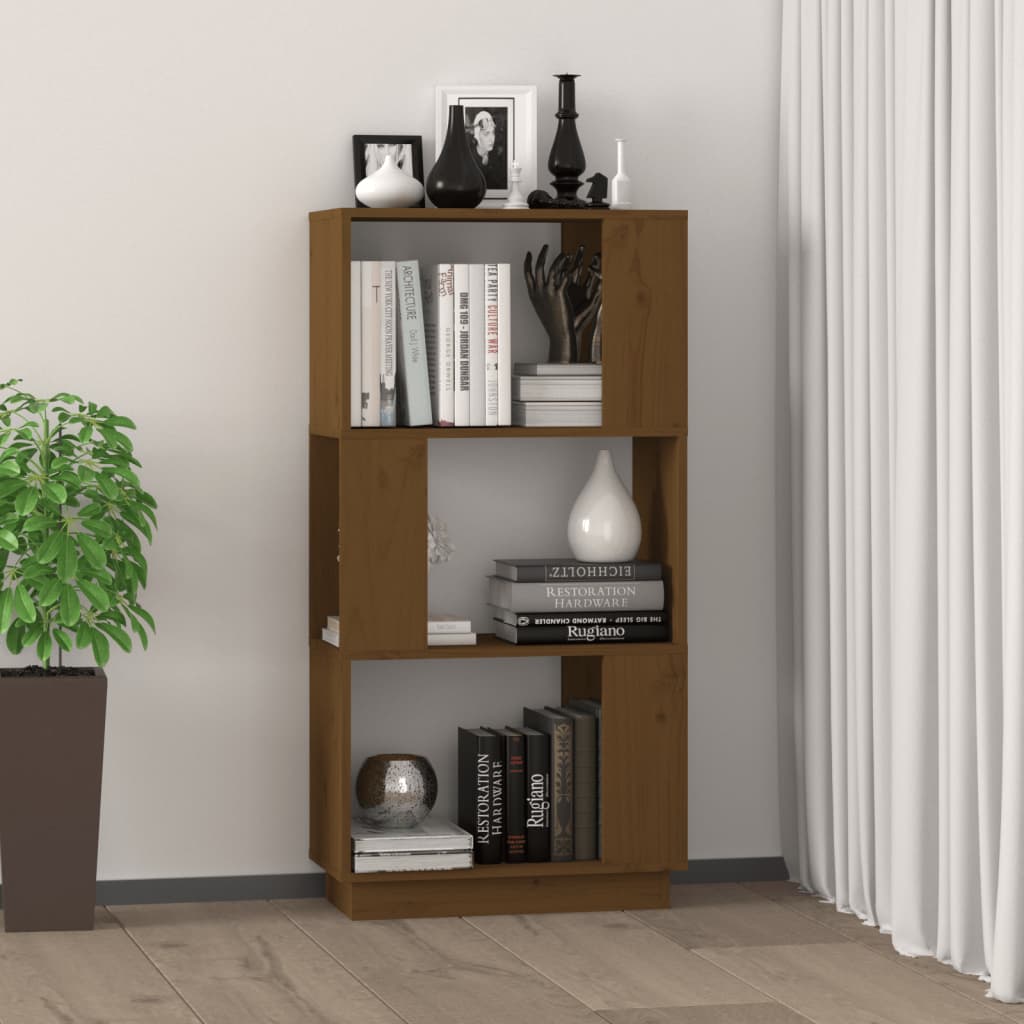 Kirjahylly/tilanjakaja hunajanruskea 51x25x101 cm täysi mänty - Sisustajankoti.fi