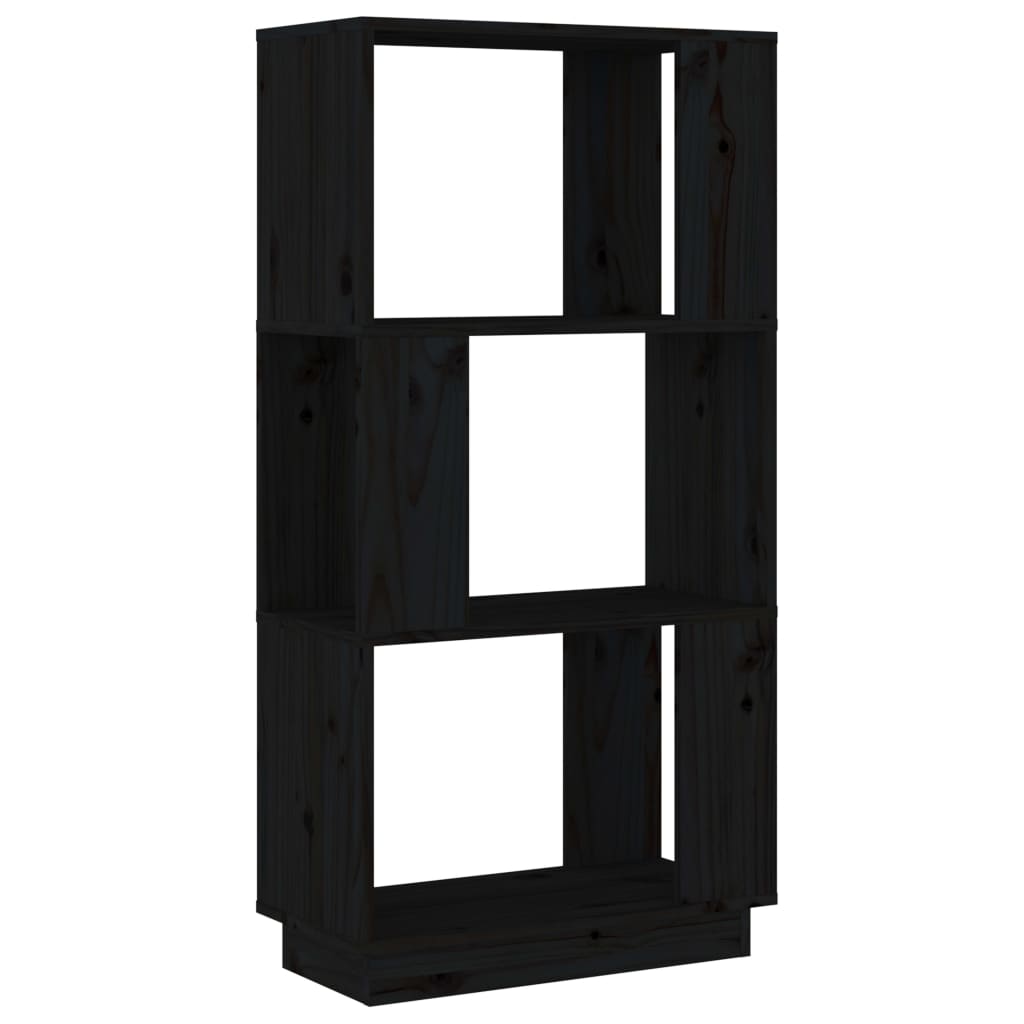 Kirjahylly/tilanjakaja musta 51x25x101 cm täysi mänty - Sisustajankoti.fi
