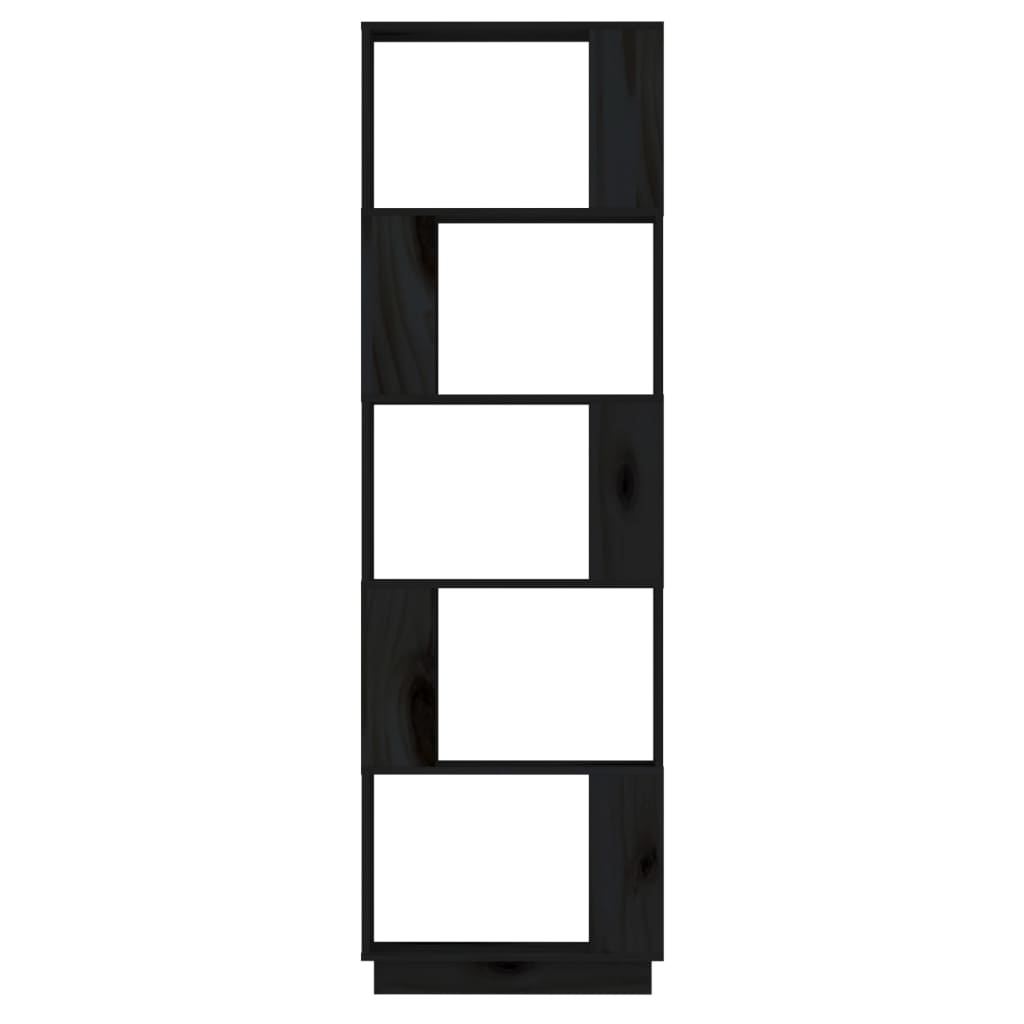 Kirjahylly/tilanjakaja musta 51x25x163,5 cm täysi mänty - Sisustajankoti.fi