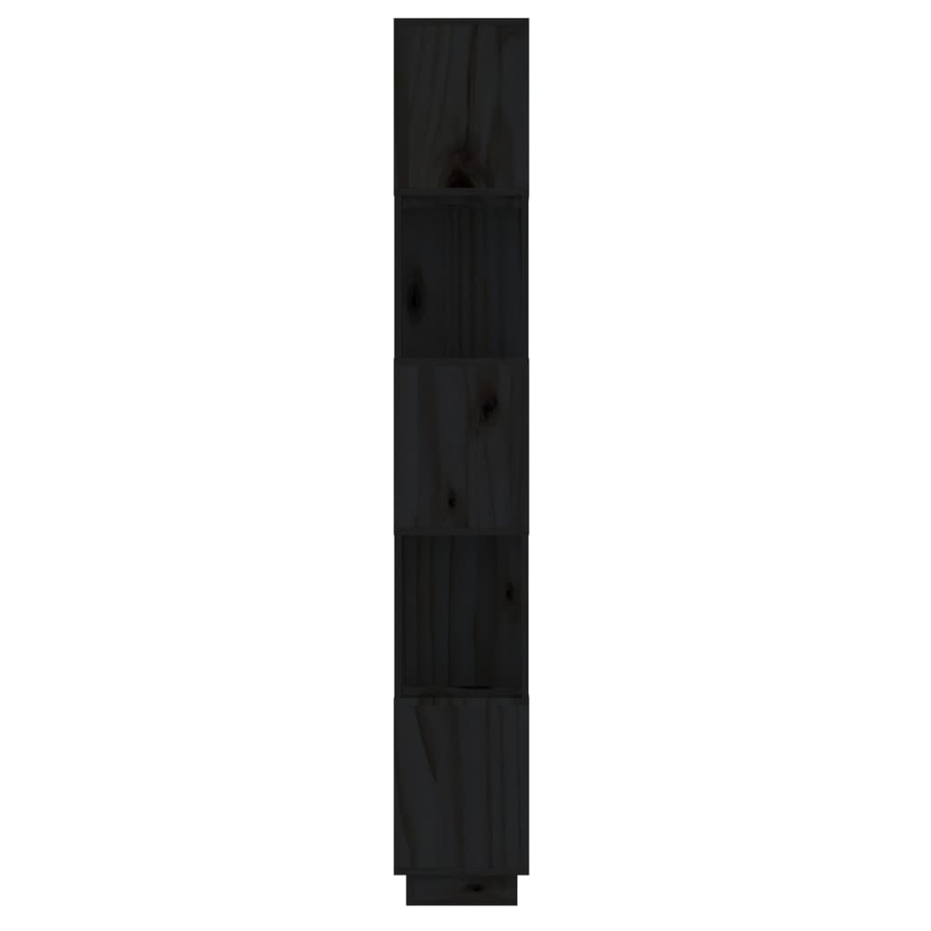 Kirjahylly/tilanjakaja musta 51x25x163,5 cm täysi mänty - Sisustajankoti.fi