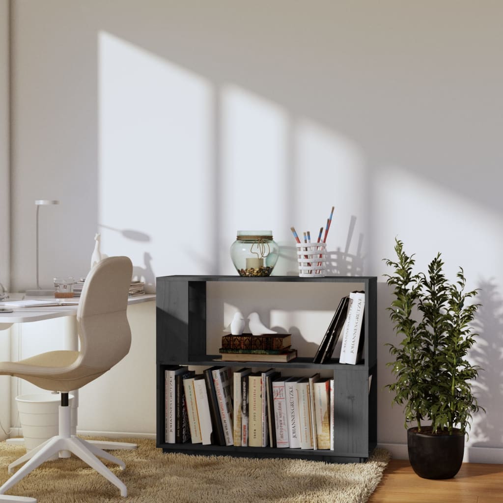 Kirjahylly/tilanjakaja harmaa 80x25x70 cm täysi mänty - Sisustajankoti.fi