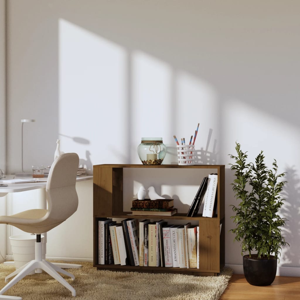 Kirjahylly/tilanjakaja hunajanruskea 80x25x70 cm täysi mänty - Sisustajankoti.fi