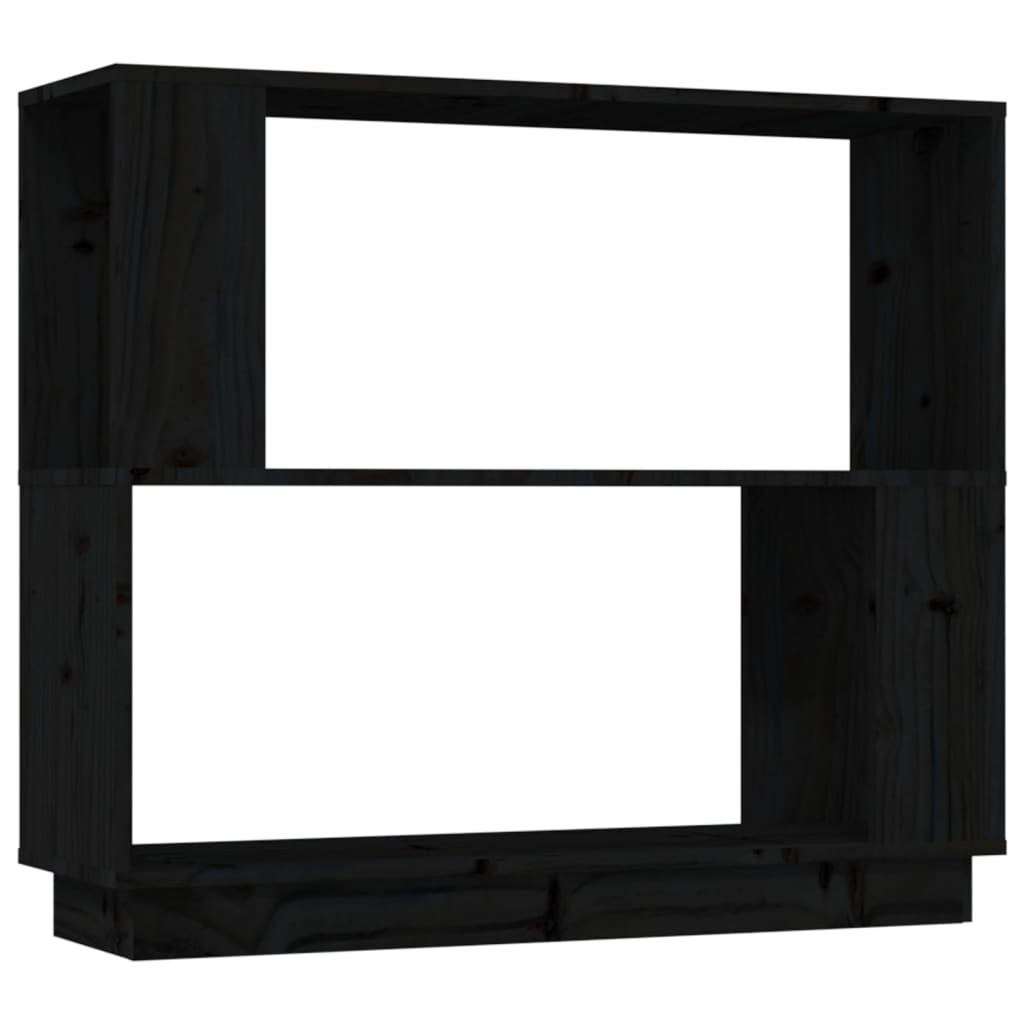 Kirjahylly/tilanjakaja musta 80x25x70 cm täysi mänty - Sisustajankoti.fi