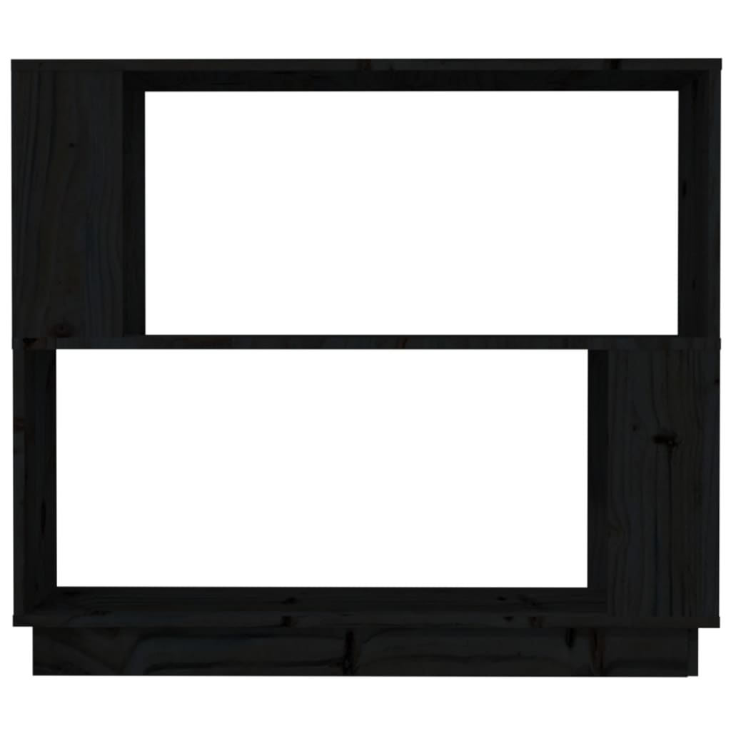 Kirjahylly/tilanjakaja musta 80x25x70 cm täysi mänty - Sisustajankoti.fi