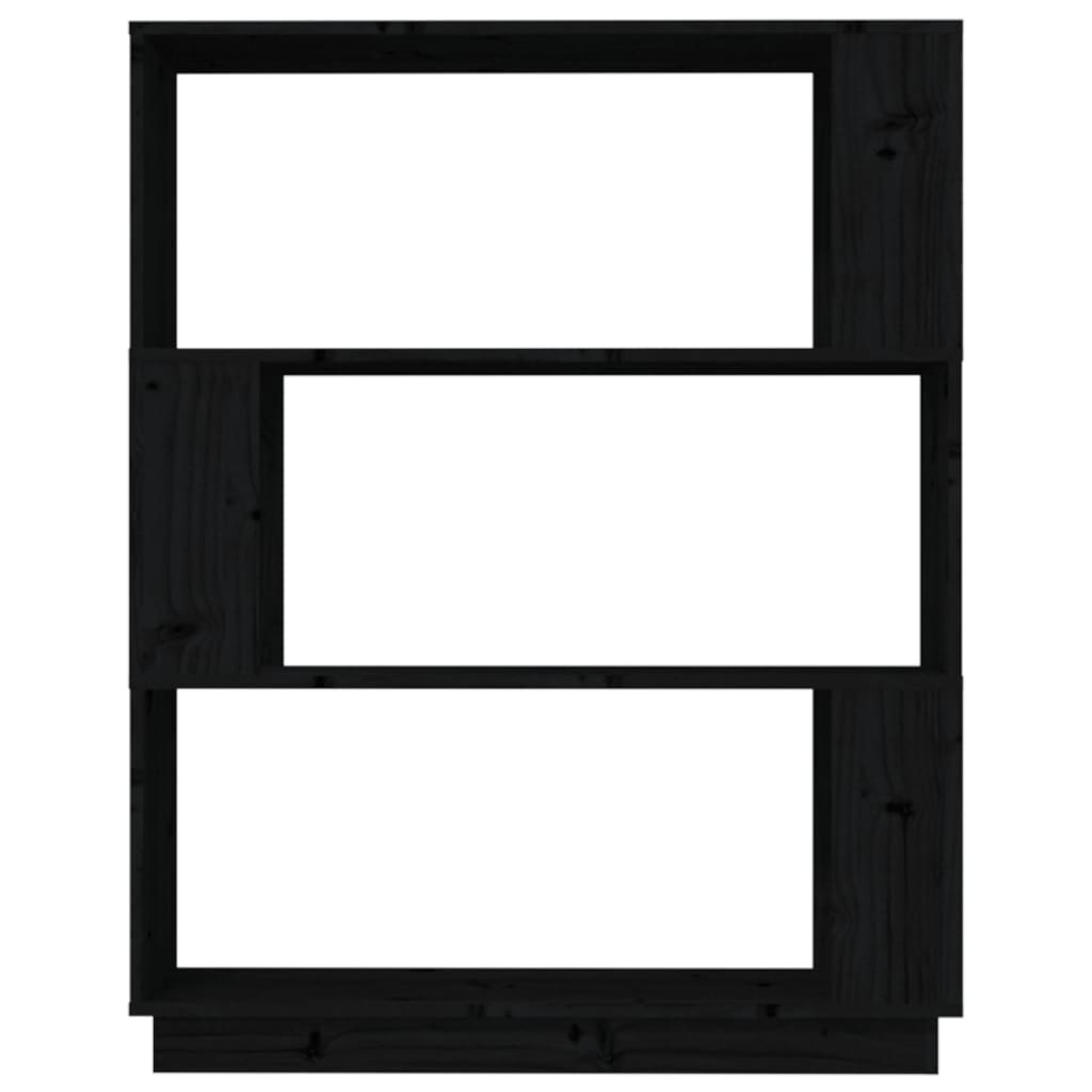 Kirjahylly/tilanjakaja musta 80x25x101 cm täysi mänty - Sisustajankoti.fi