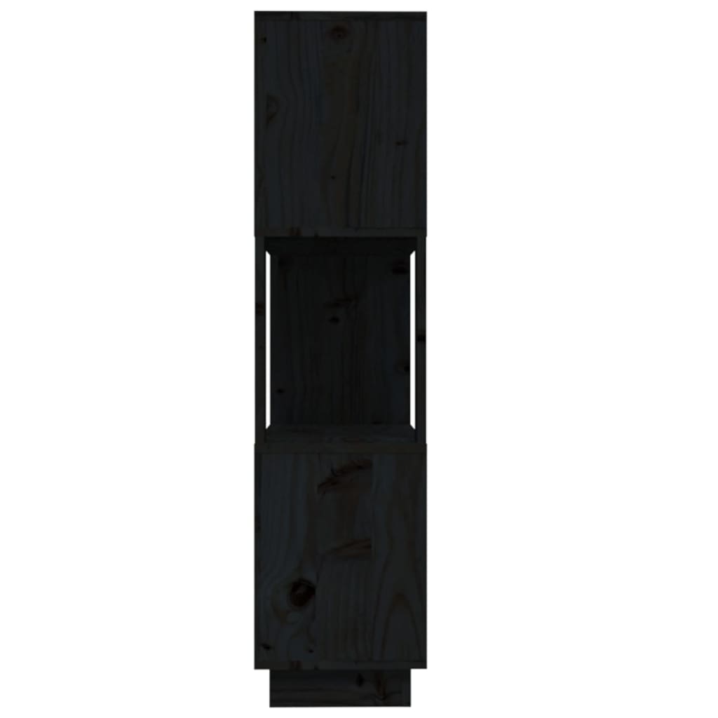 Kirjahylly/tilanjakaja musta 80x25x101 cm täysi mänty - Sisustajankoti.fi
