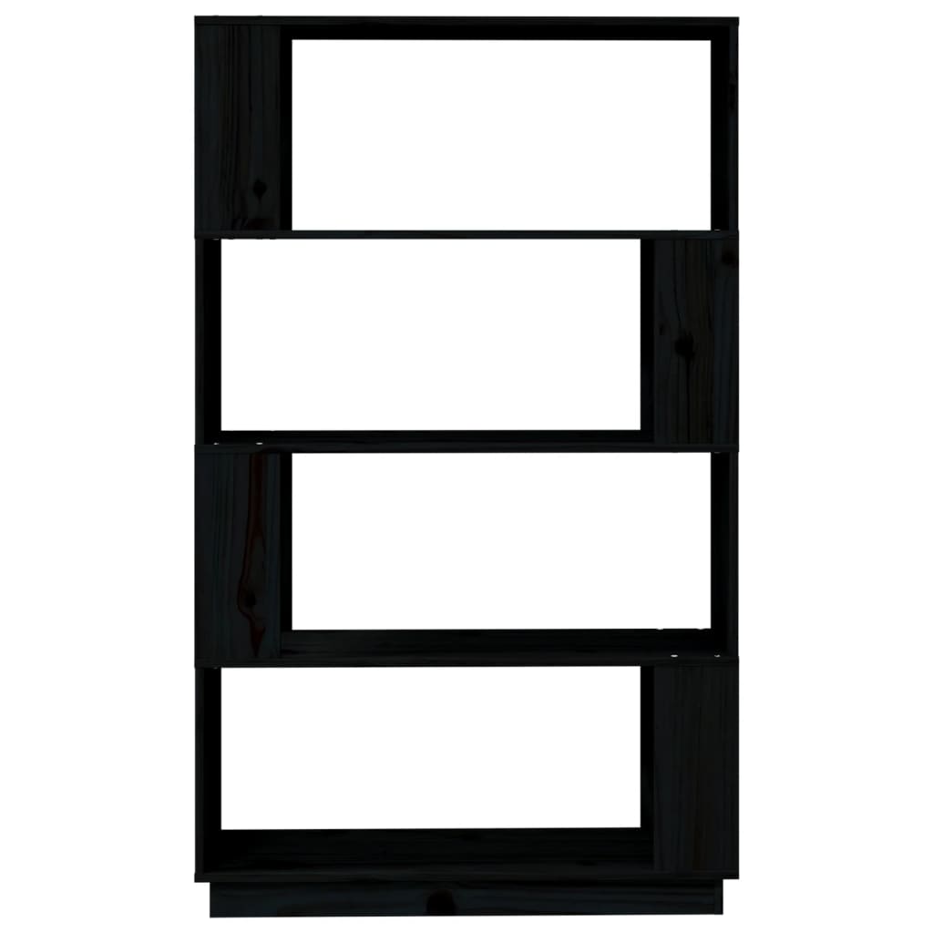 Kirjahylly/tilanjakaja musta 80x25x132 cm täysi mänty - Sisustajankoti.fi