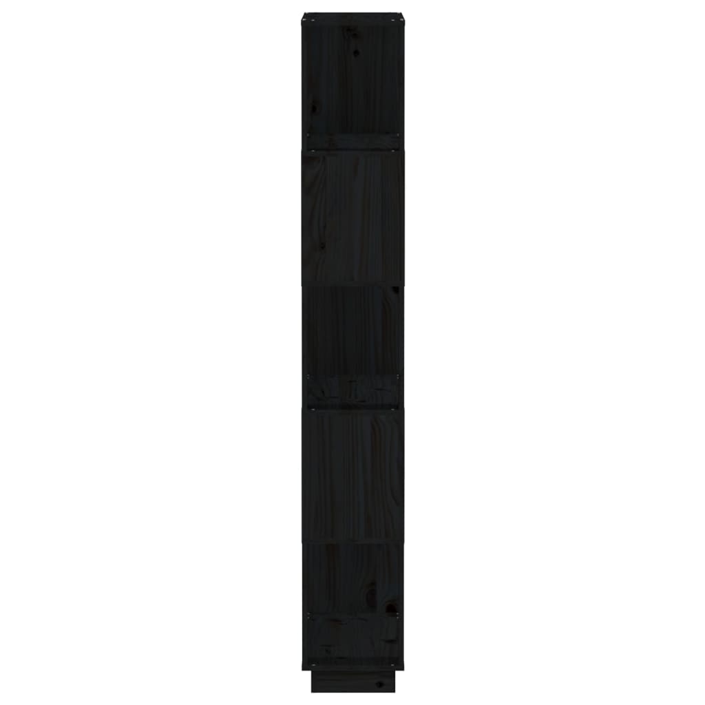 Kirjahylly/tilanjakaja musta 80x25x163,5 cm täysi mänty - Sisustajankoti.fi