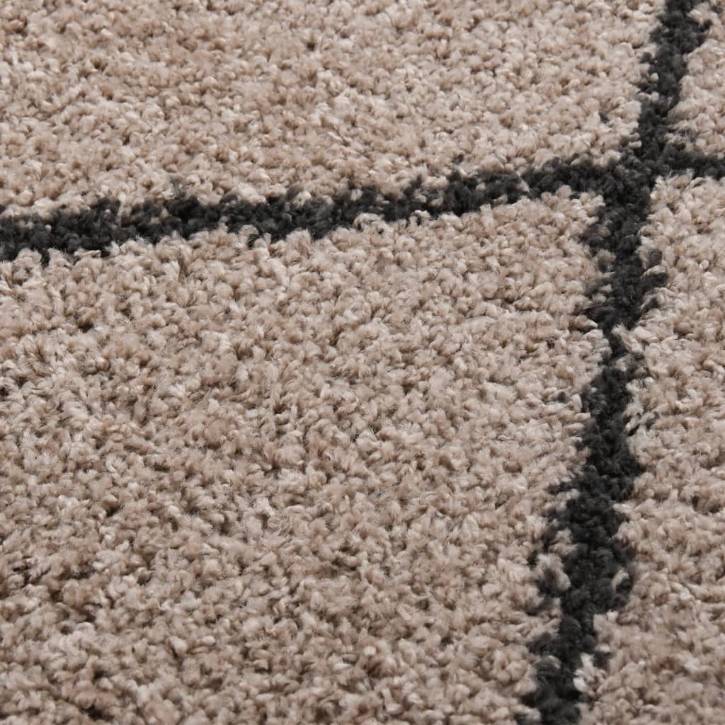Pörrömatto korkeanukkainen beige ja antrasiitti 140x200 cm - Sisustajankoti.fi