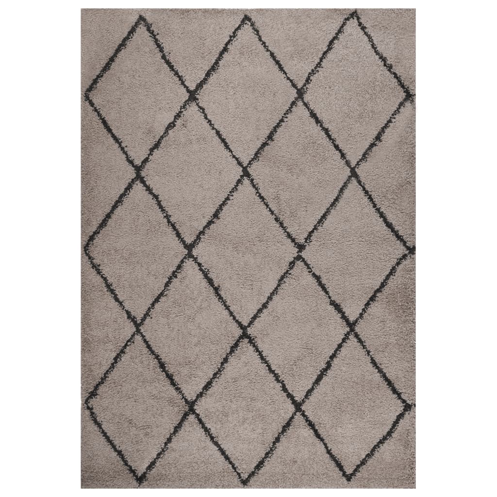 Pörrömatto korkeanukkainen beige ja antrasiitti 140x200 cm - Sisustajankoti.fi