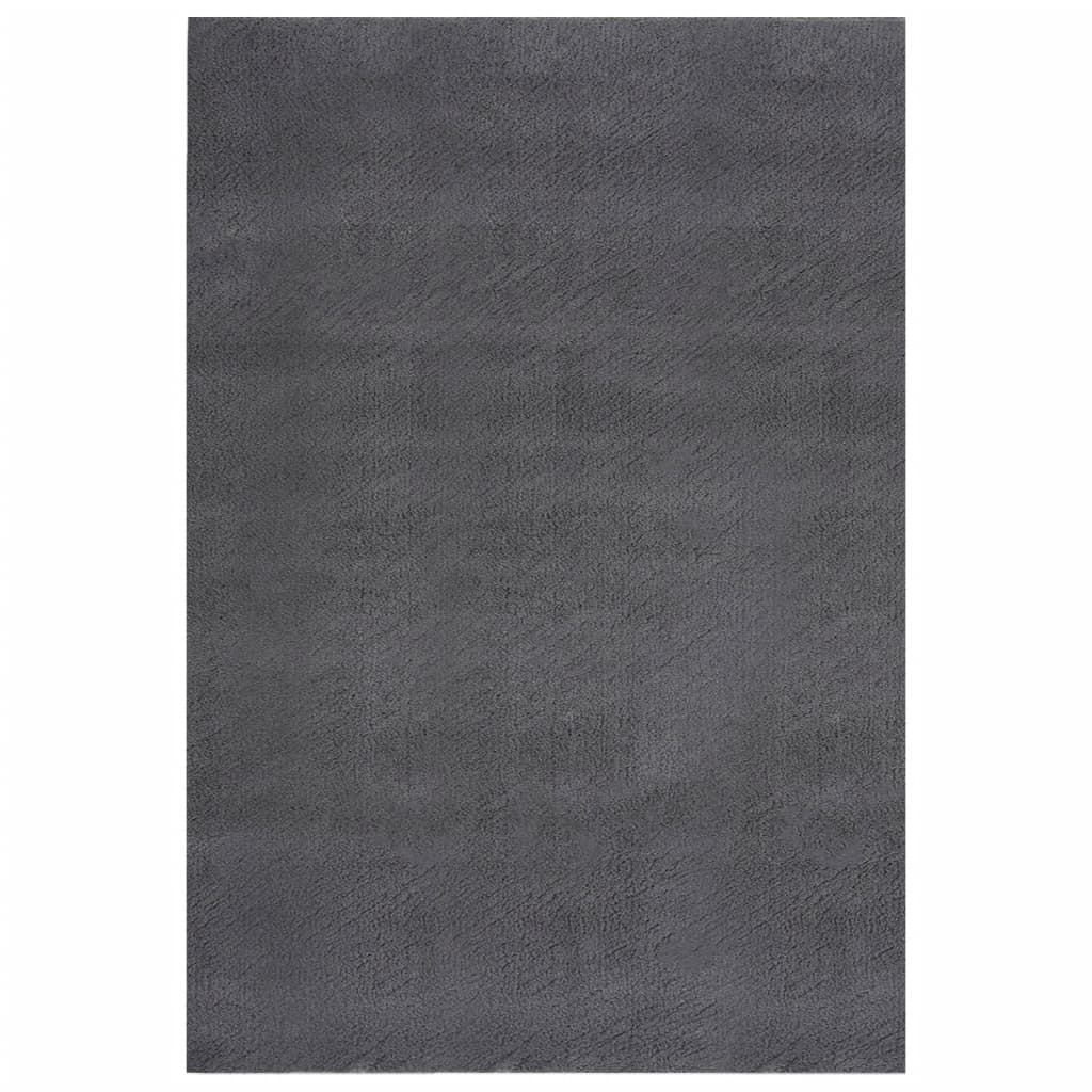 Matto pestävä pehmeä pörröinen 200x290 cm liukumaton antrasiit. - Sisustajankoti.fi