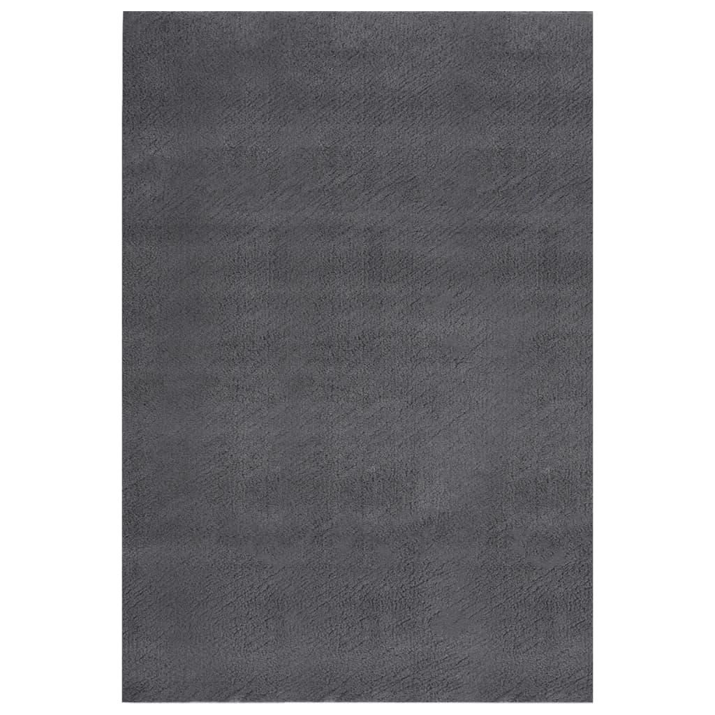 Matto pestävä pehmeä pörröinen 200x290 cm liukumaton antrasiit. - Sisustajankoti.fi