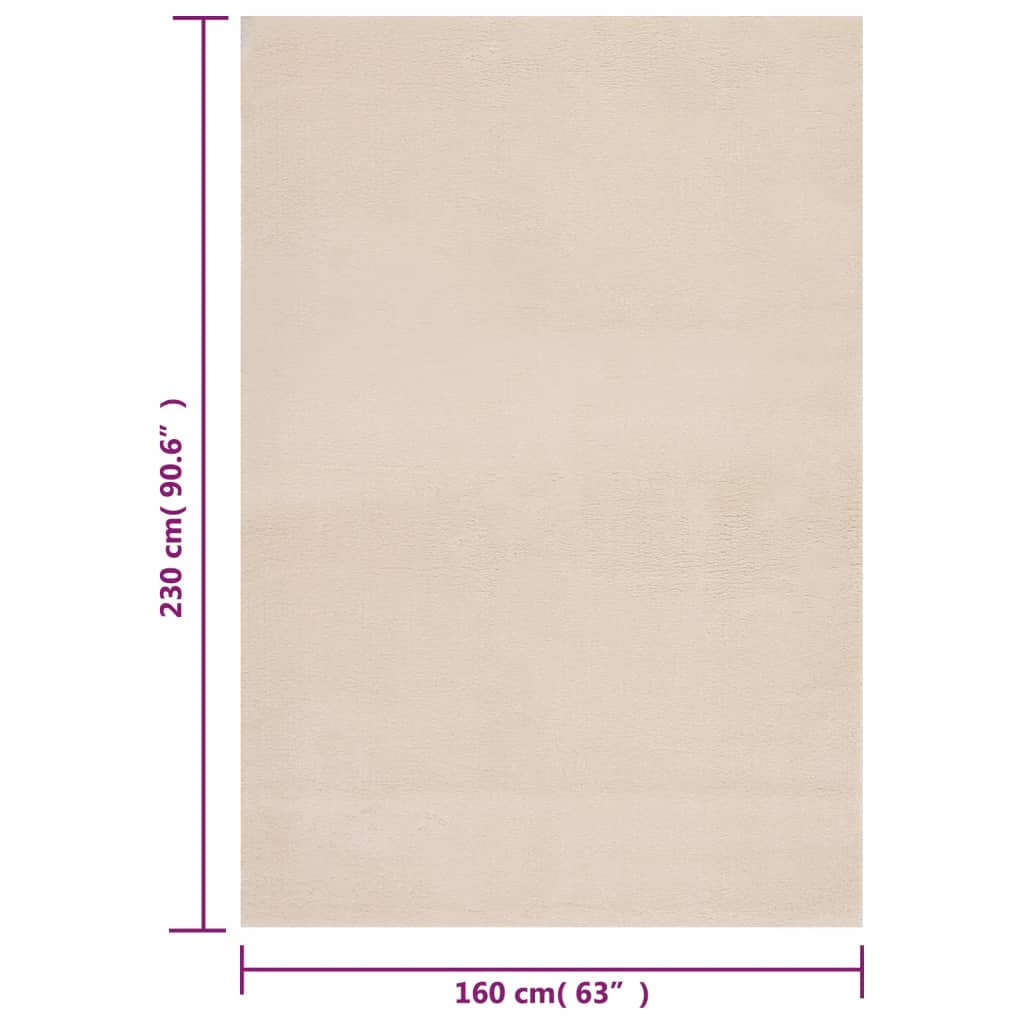 Matto pestävä pehmeä pörröinen 160x230 cm liukumaton beige - Sisustajankoti.fi