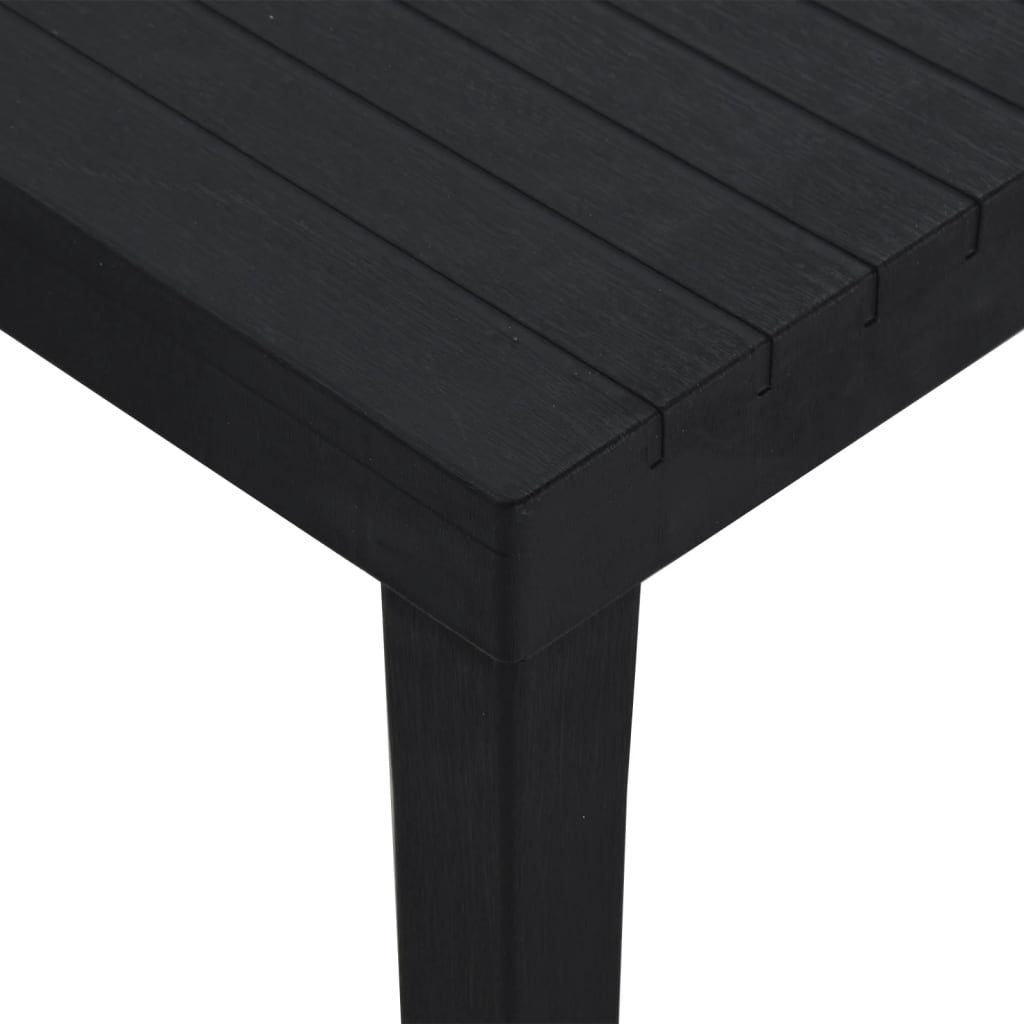 Puutarhapöytä 220x90x72 cm PP antrasiitti - Sisustajankoti.fi