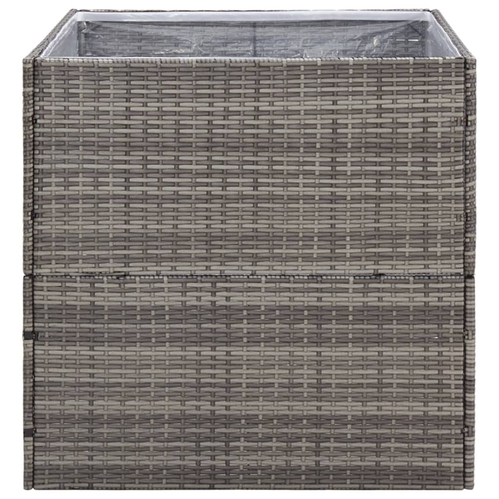 Kukkalaatikko harmaa 80x80x80 cm polyrottinki - Sisustajankoti.fi
