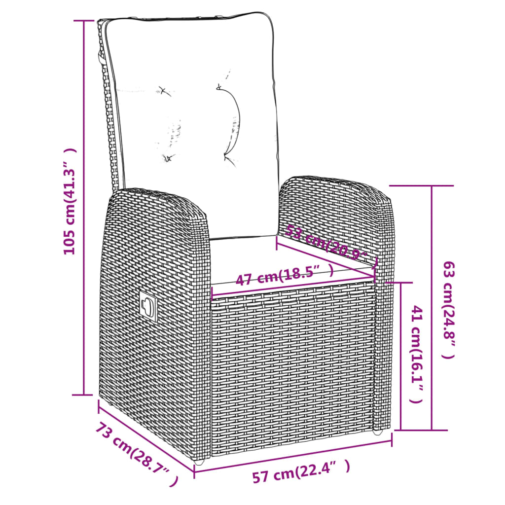 5-osainen Ulkoruokailuryhmä tyynyillä musta - Sisustajankoti.fi