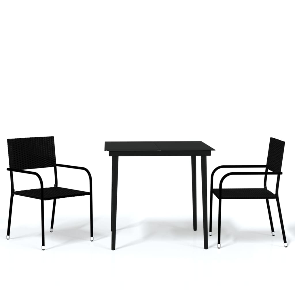 3-osainen Puutarharuokailuryhmä musta - Sisustajankoti.fi