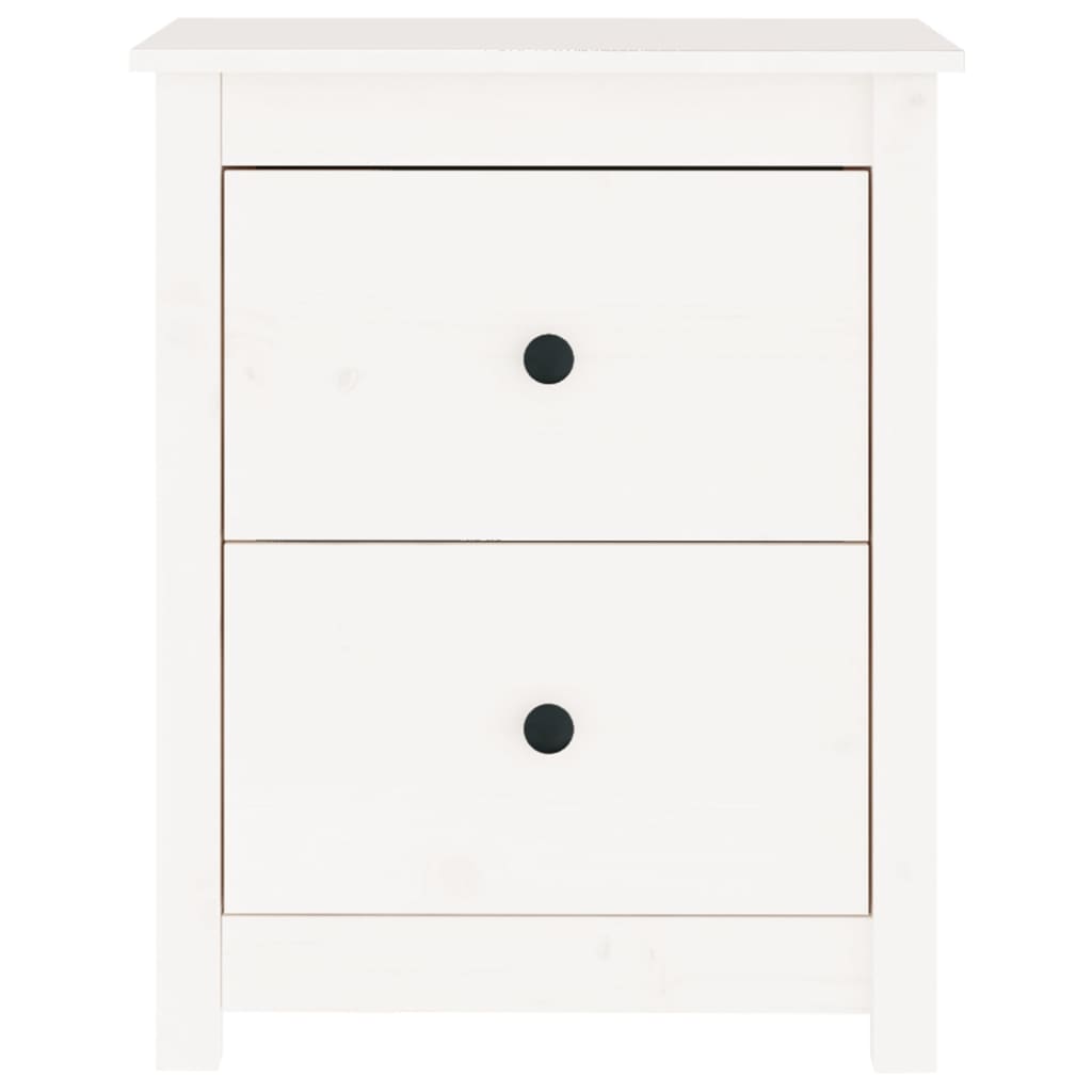 Yöpöydät 2 kpl valkoinen 50x35x61,5 cm täysi mänty - Sisustajankoti.fi