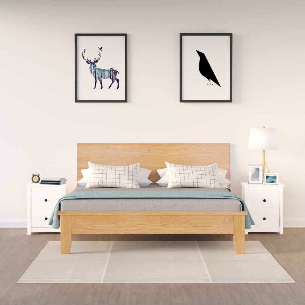 Yöpöydät 2 kpl valkoinen 50x35x61,5 cm täysi mänty - Sisustajankoti.fi