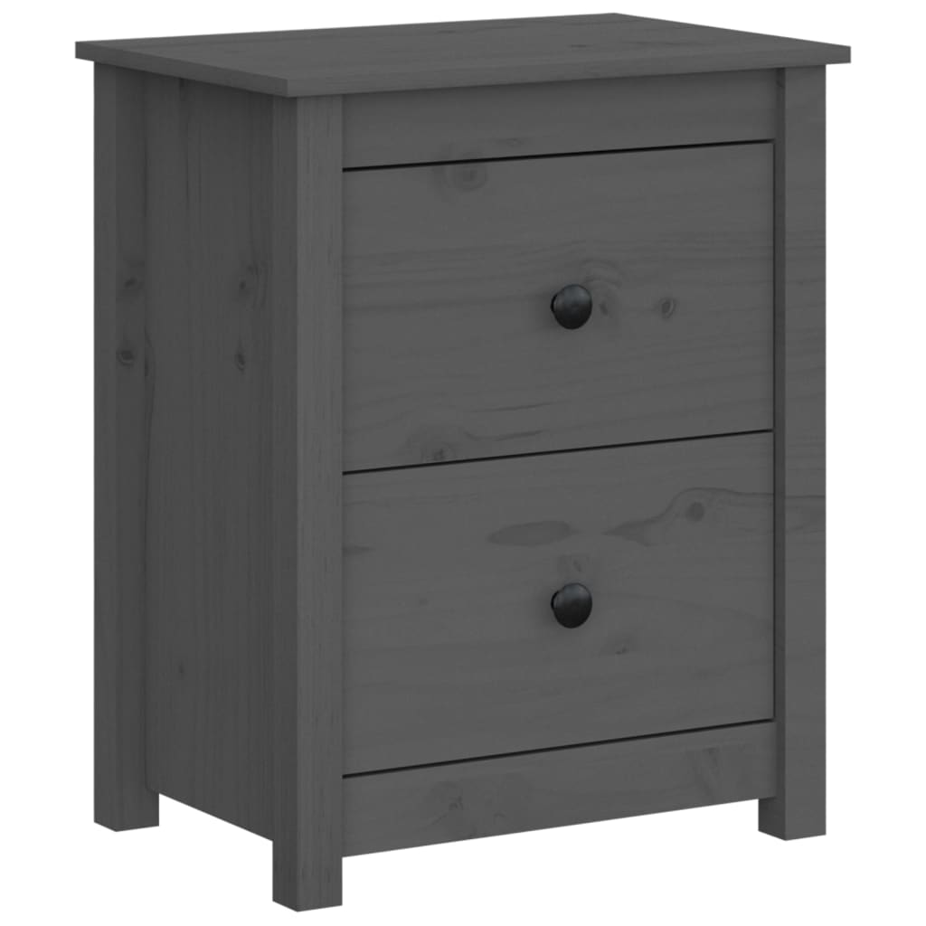 Yöpöydät 2 kpl harmaa 50x35x61,5 cm täysi mänty - Sisustajankoti.fi
