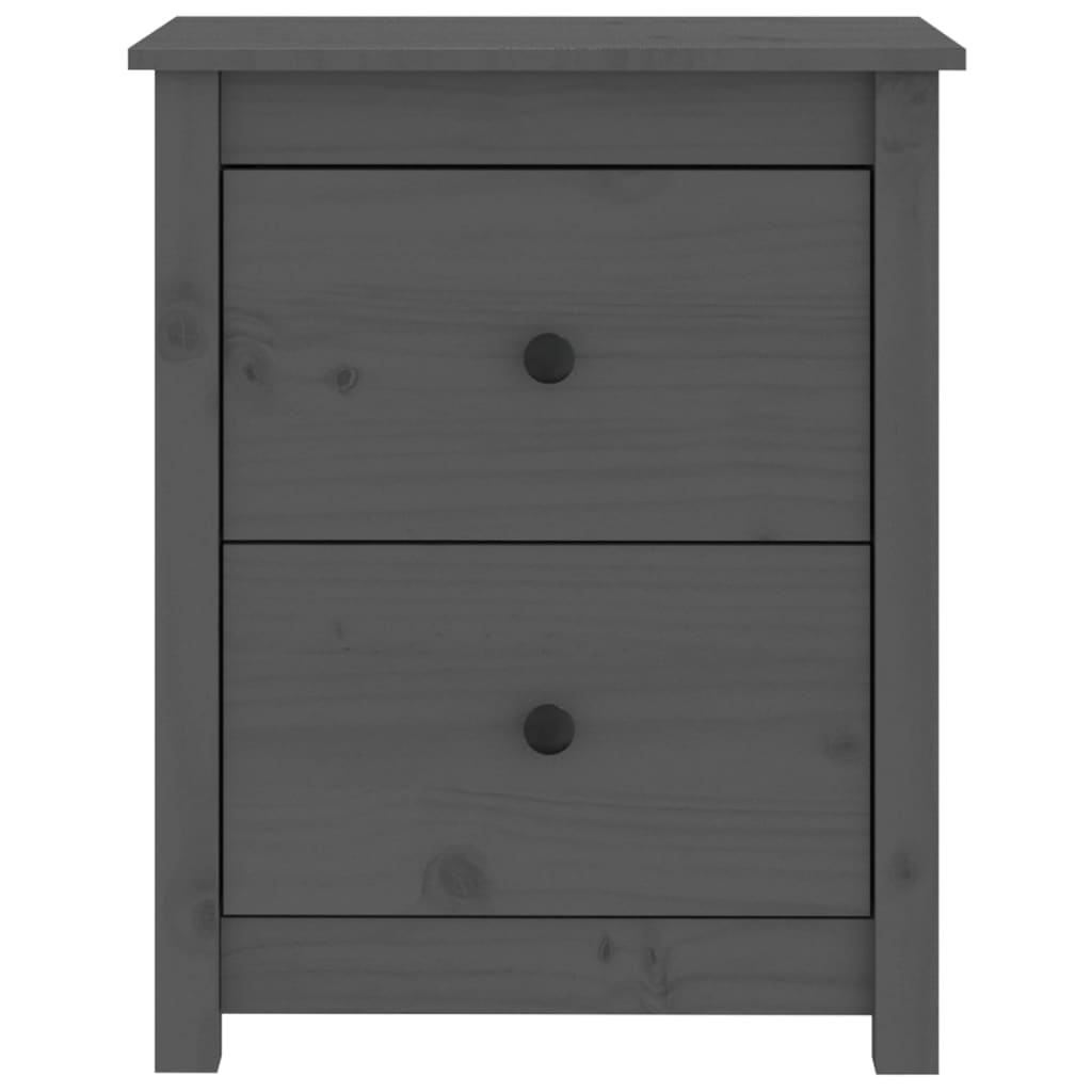 Yöpöydät 2 kpl harmaa 50x35x61,5 cm täysi mänty - Sisustajankoti.fi