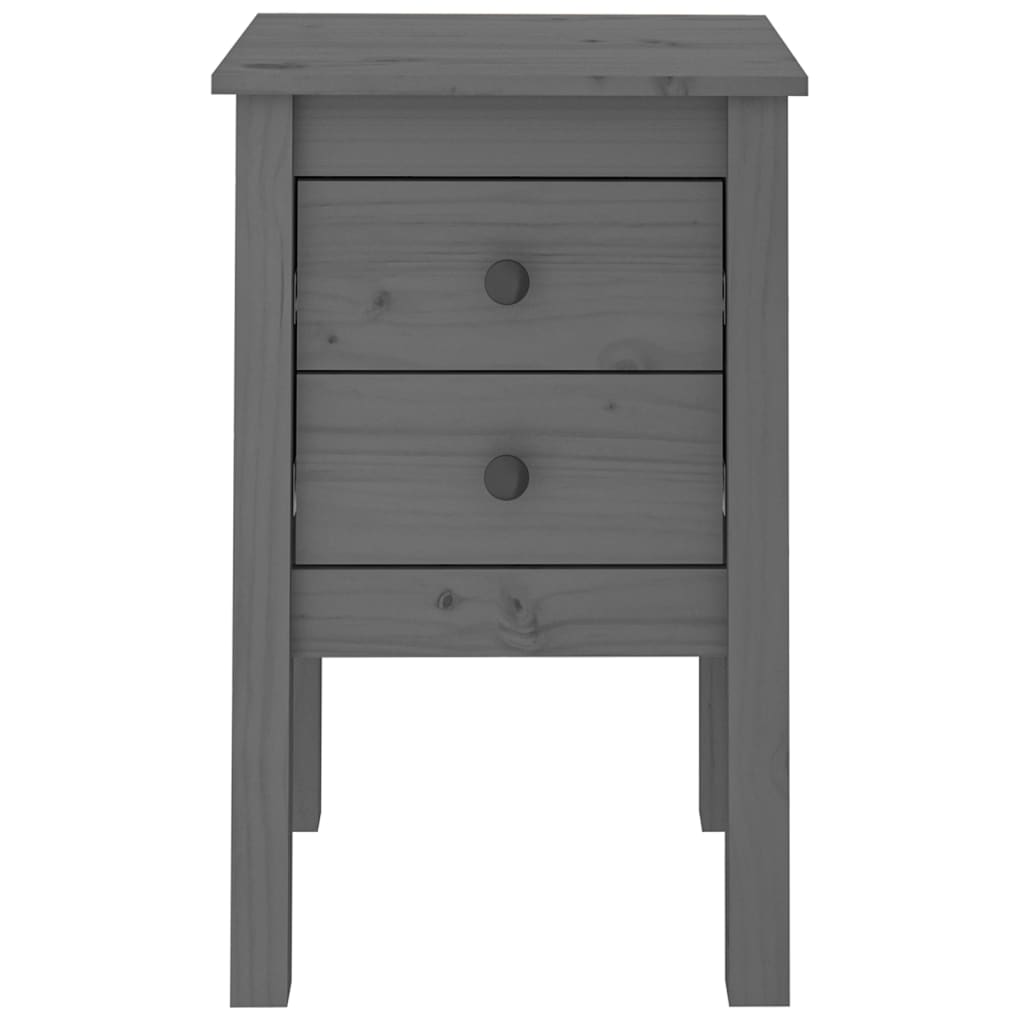Yöpöydät 2 kpl harmaa 40x35x61,5 cm täysi mänty - Sisustajankoti.fi