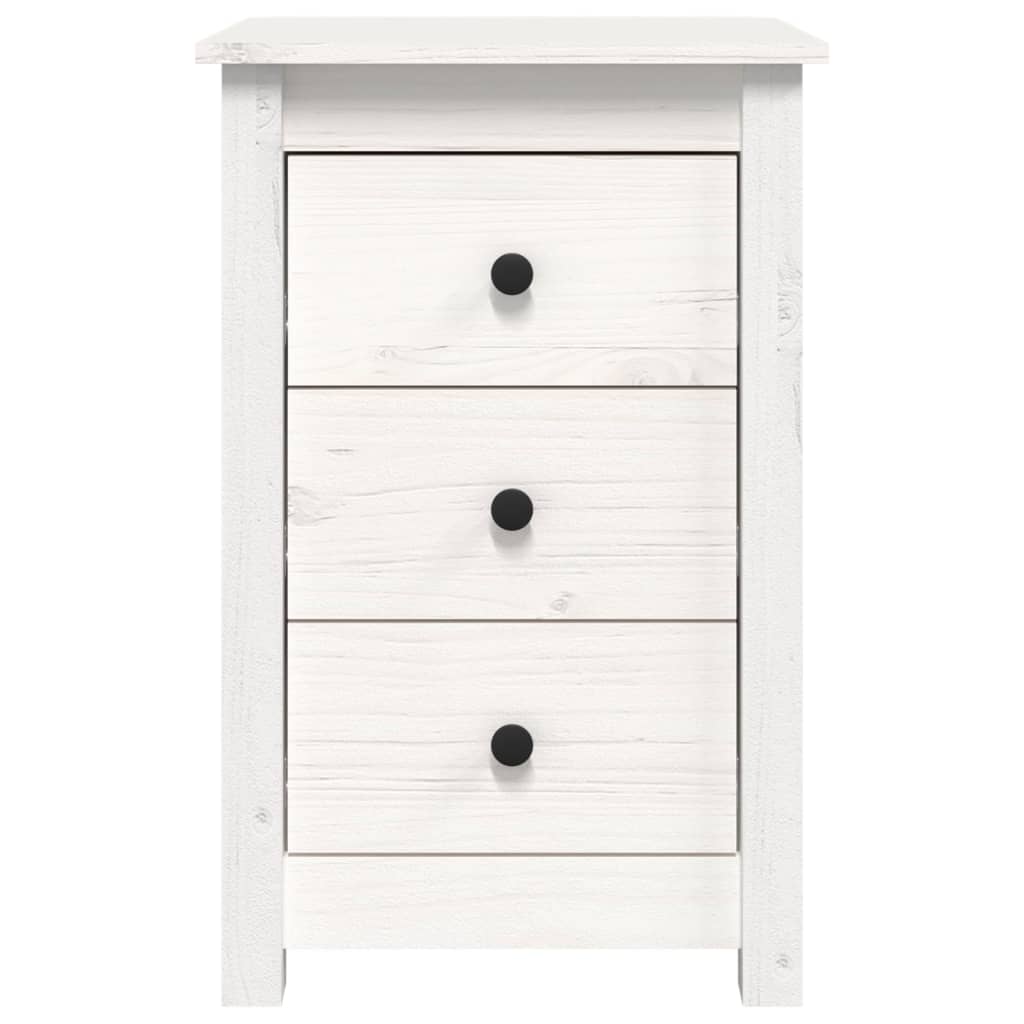 Yöpöydät 2 kpl valkoinen 40x35x61,5 cm täysi mänty - Sisustajankoti.fi