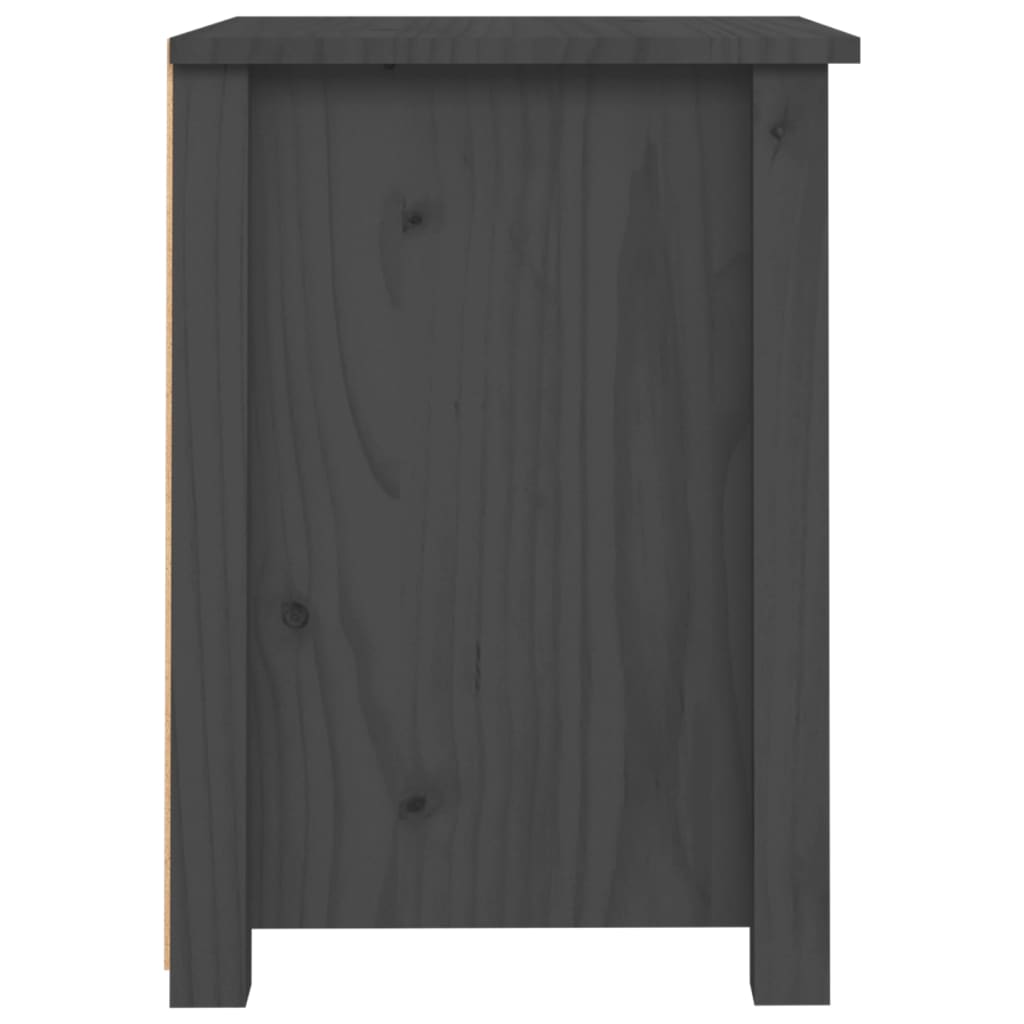 Yöpöydät 2 kpl harmaa 40x35x49 cm täysi mänty - Sisustajankoti.fi