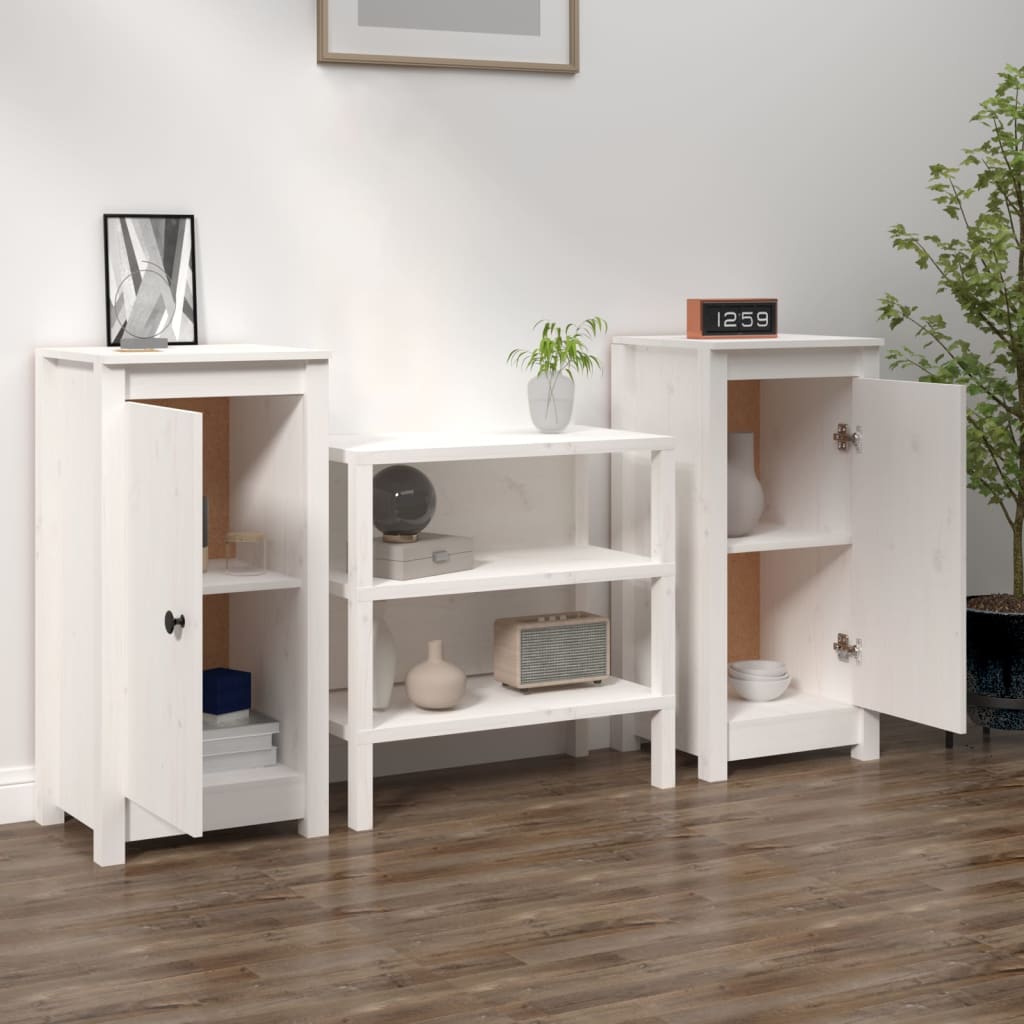 Senkit 2 kpl valkoinen 40x35x80 cm täysi mänty - Sisustajankoti.fi
