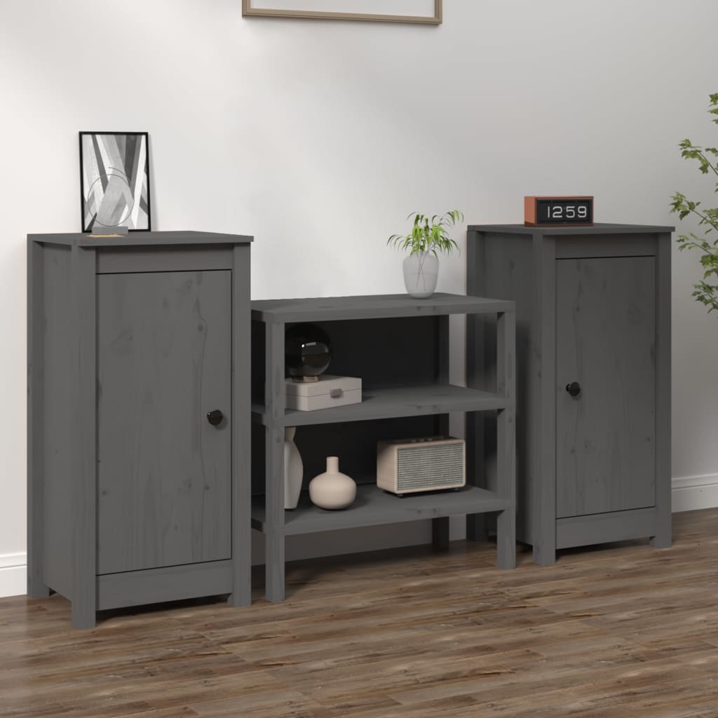 Senkit 2 kpl harmaa 40x35x80 cm täysi mänty - Sisustajankoti.fi