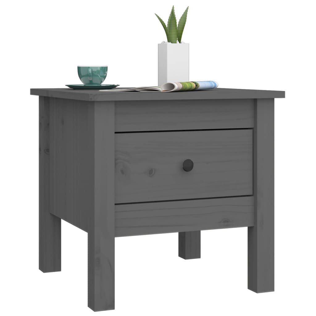 Sivupöydät 2 kpl harmaa 40x40x39 cm täysi mänty - Sisustajankoti.fi
