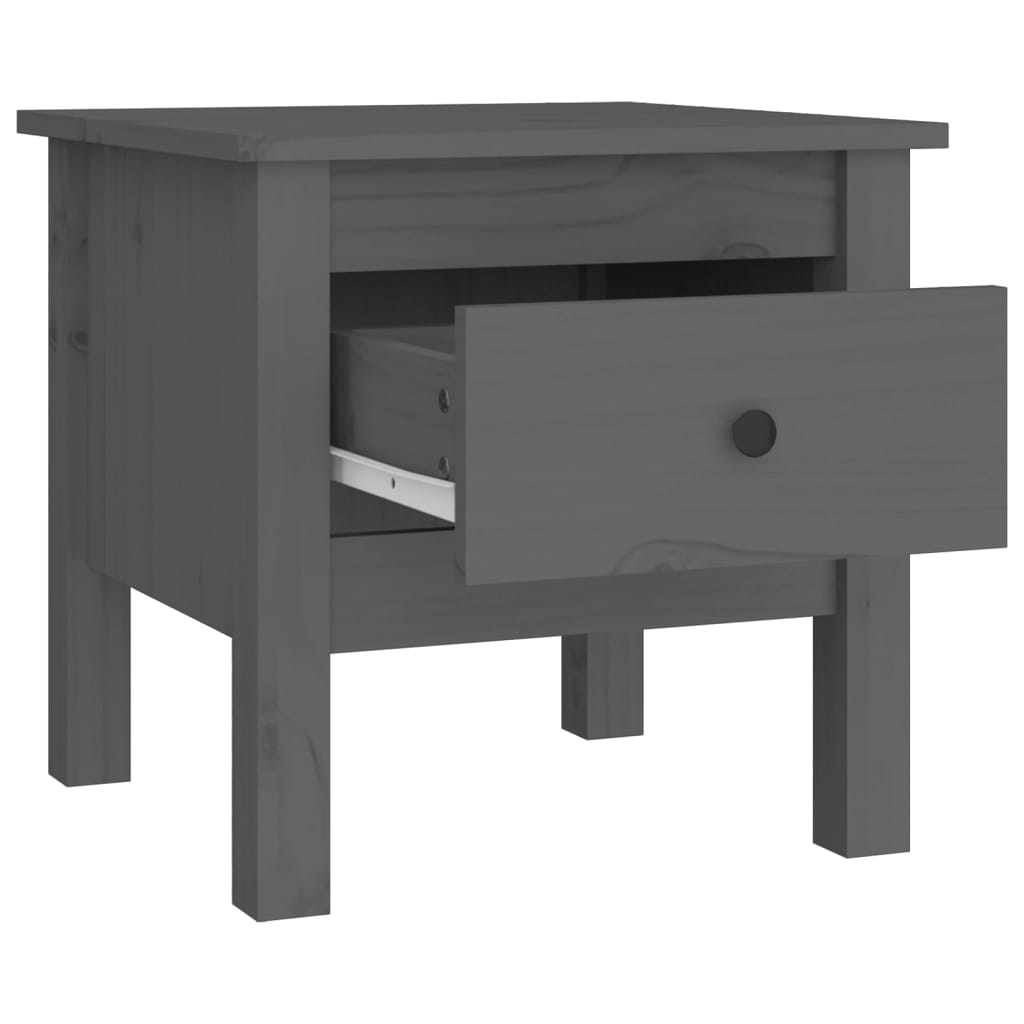 Sivupöydät 2 kpl harmaa 40x40x39 cm täysi mänty - Sisustajankoti.fi
