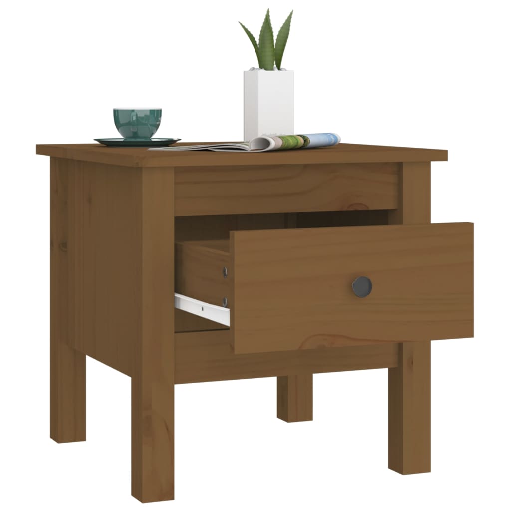 Sivupöydät 2 kpl hunajanruskea 40x40x39 cm täysi mänty - Sisustajankoti.fi
