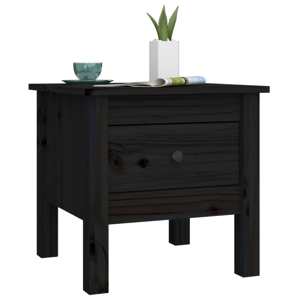 Sivupöydät 2 kpl musta 40x40x39 cm täysi mänty - Sisustajankoti.fi