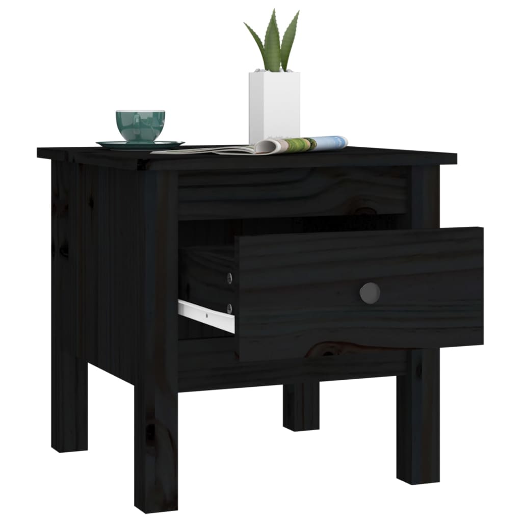 Sivupöydät 2 kpl musta 40x40x39 cm täysi mänty - Sisustajankoti.fi