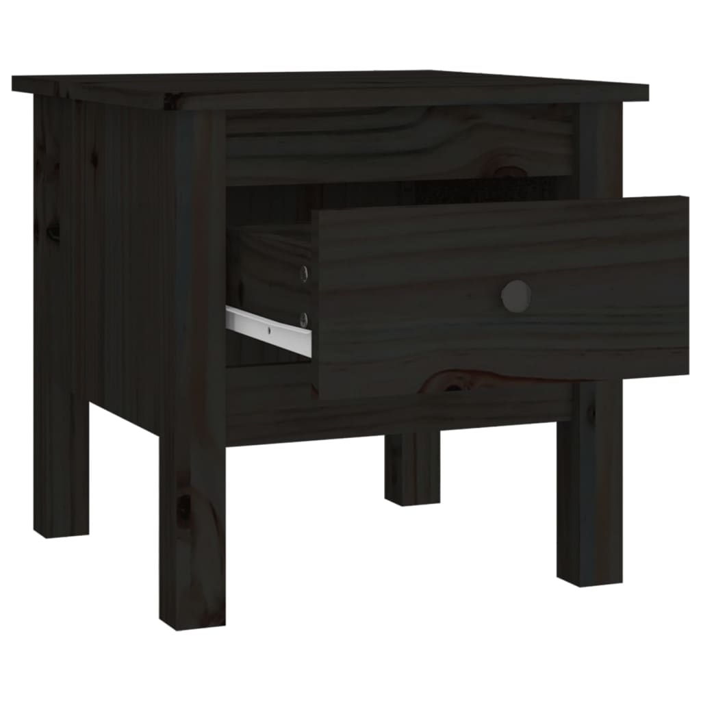 Sivupöydät 2 kpl musta 40x40x39 cm täysi mänty - Sisustajankoti.fi