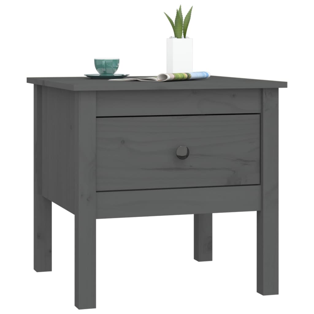 Sivupöydät 2 kpl harmaa 50x50x49 cm täysi mänty - Sisustajankoti.fi