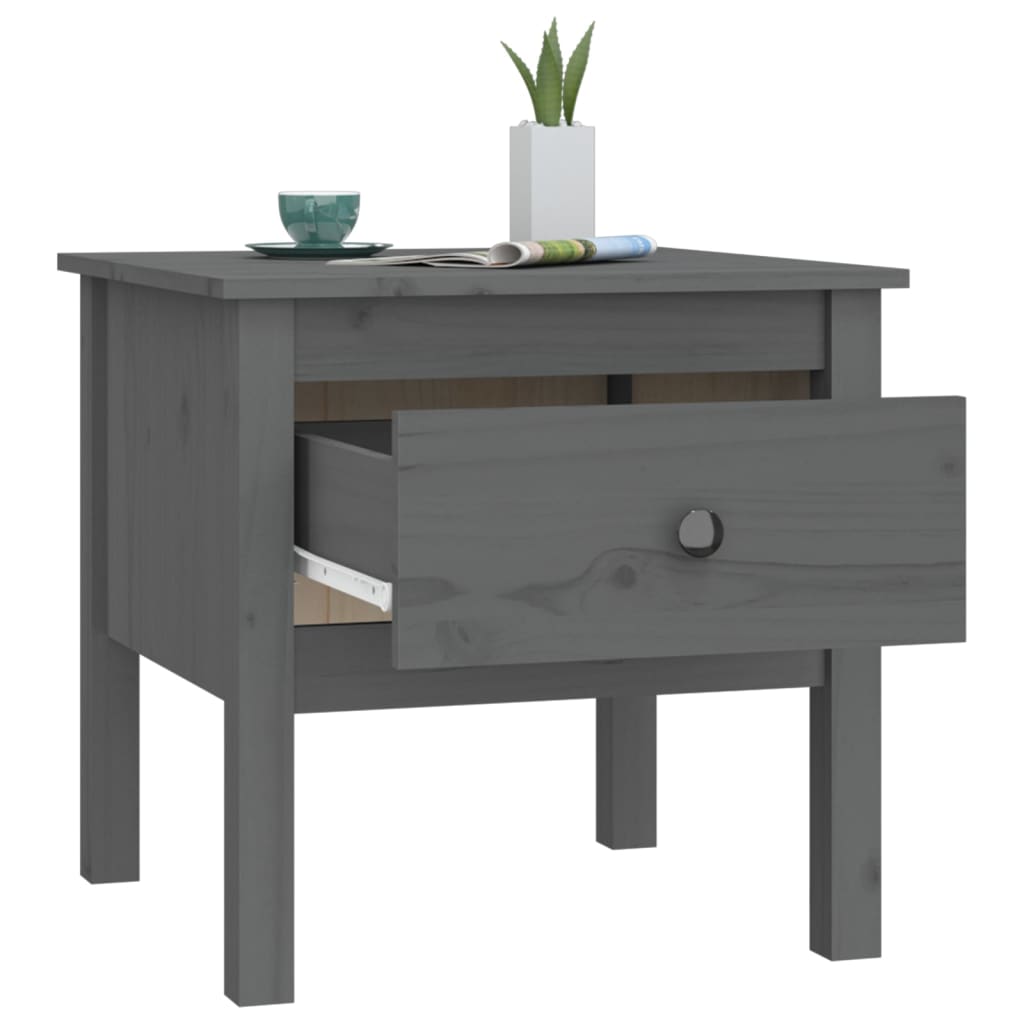 Sivupöydät 2 kpl harmaa 50x50x49 cm täysi mänty - Sisustajankoti.fi
