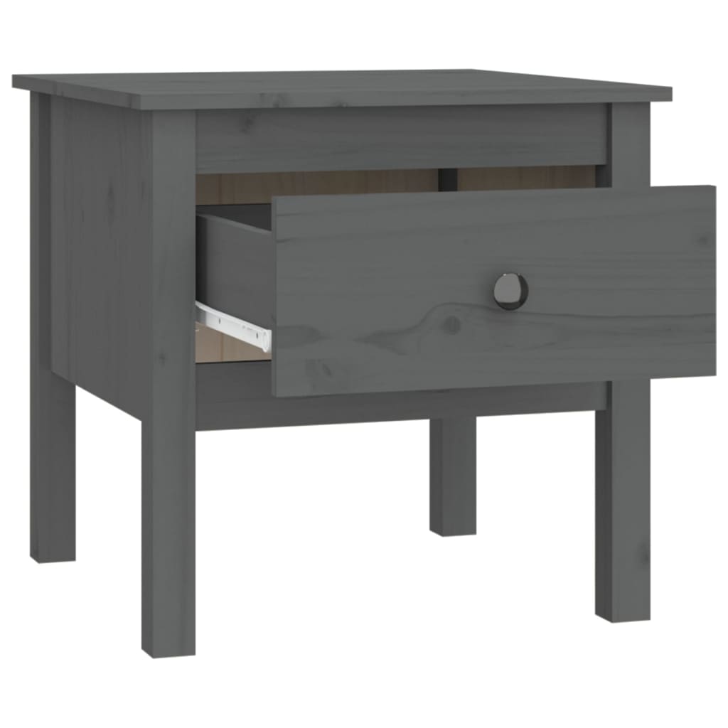 Sivupöydät 2 kpl harmaa 50x50x49 cm täysi mänty - Sisustajankoti.fi