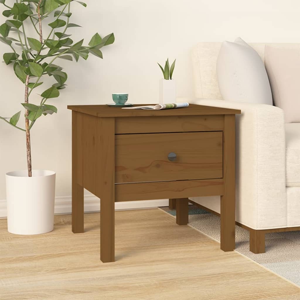 Sivupöydät 2 kpl hunajanruskea 50x50x49 cm täysi mänty - Sisustajankoti.fi