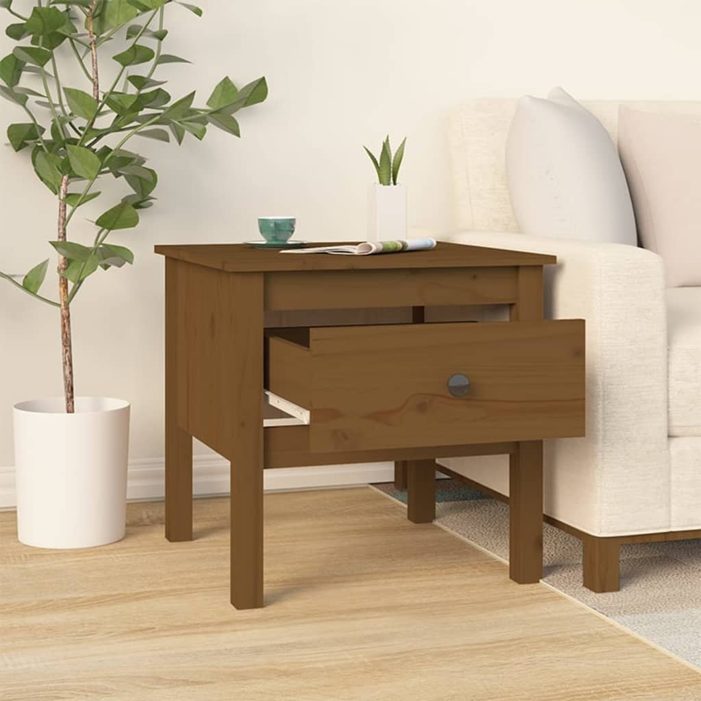 Sivupöydät 2 kpl hunajanruskea 50x50x49 cm täysi mänty - Sisustajankoti.fi