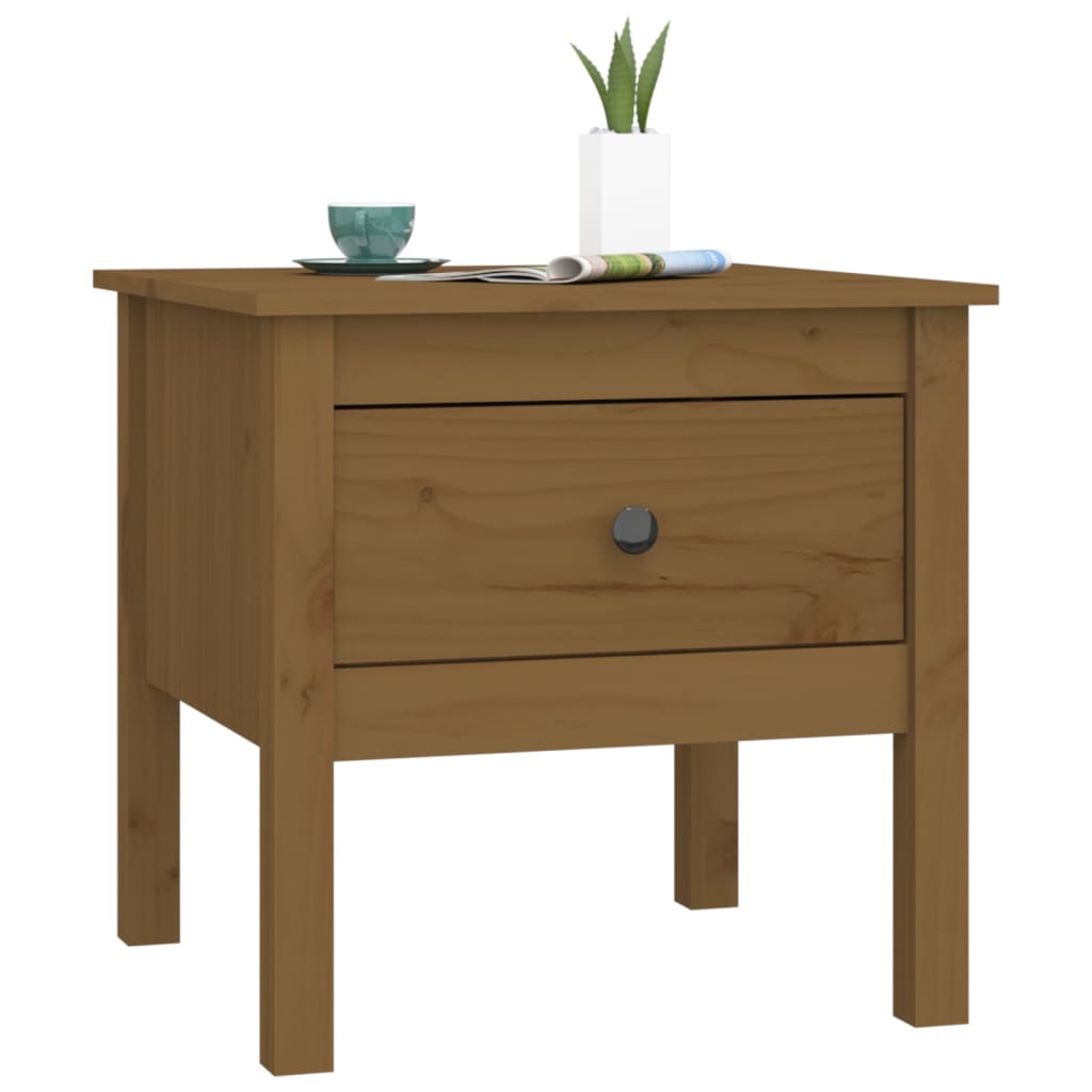 Sivupöydät 2 kpl hunajanruskea 50x50x49 cm täysi mänty - Sisustajankoti.fi