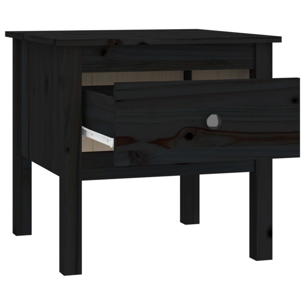 Sivupöytä musta 50x50x49 cm täysi mänty - Sisustajankoti.fi