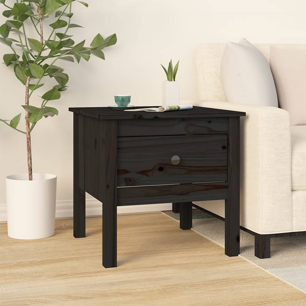 Sivupöydät 2 kpl musta 50x50x49 cm täysi mänty - Sisustajankoti.fi