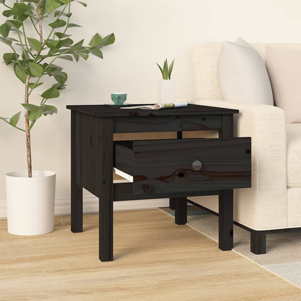 Sivupöydät 2 kpl musta 50x50x49 cm täysi mänty - Sisustajankoti.fi