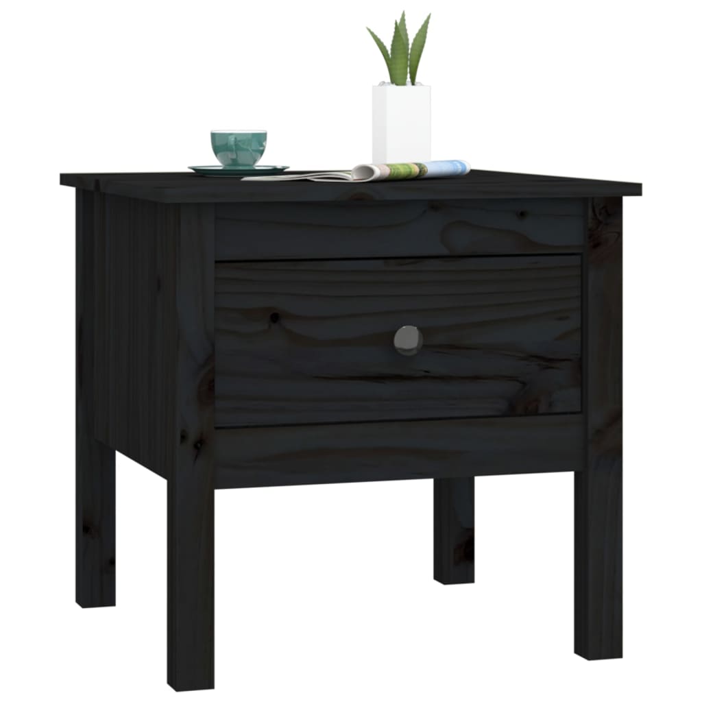 Sivupöydät 2 kpl musta 50x50x49 cm täysi mänty - Sisustajankoti.fi