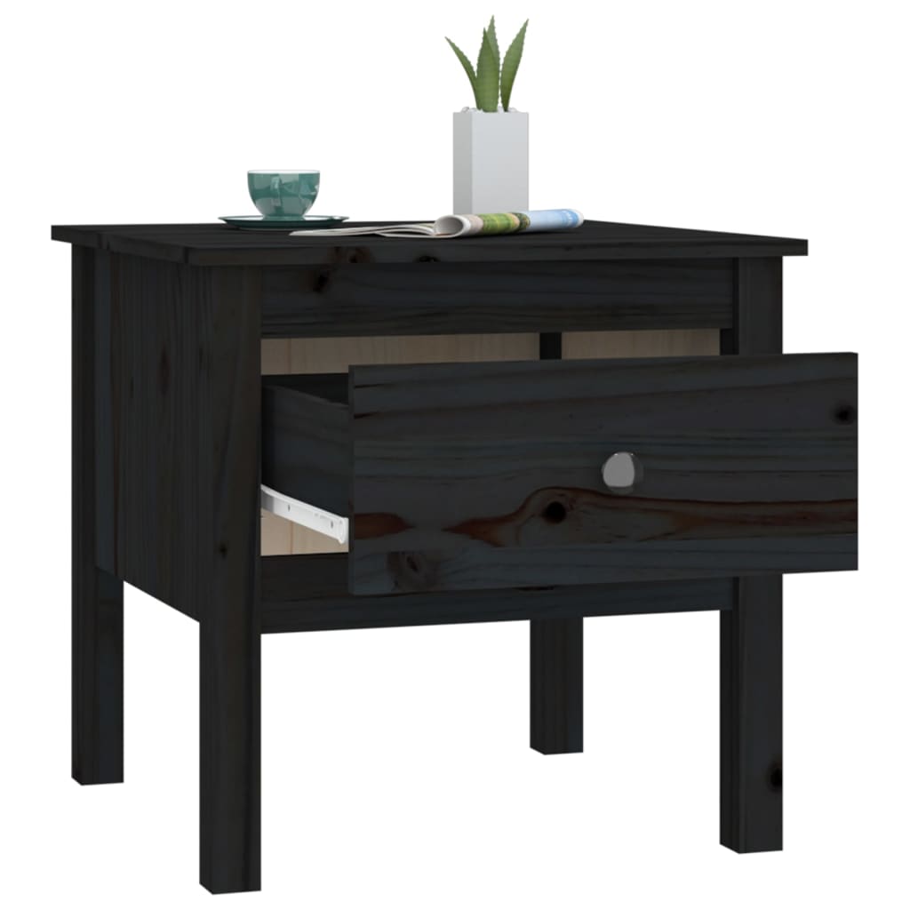 Sivupöydät 2 kpl musta 50x50x49 cm täysi mänty - Sisustajankoti.fi